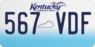 KY license plate 567VDF