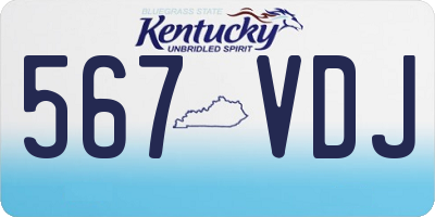 KY license plate 567VDJ