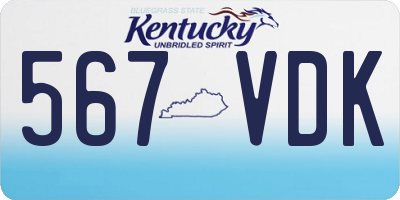 KY license plate 567VDK