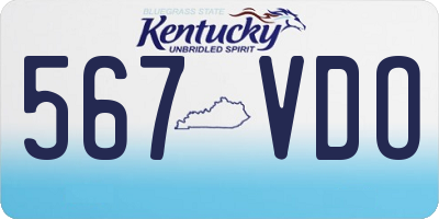 KY license plate 567VDO