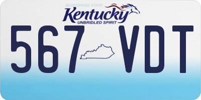 KY license plate 567VDT