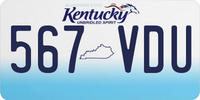 KY license plate 567VDU