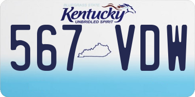 KY license plate 567VDW