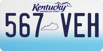 KY license plate 567VEH