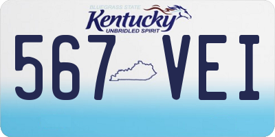 KY license plate 567VEI