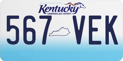 KY license plate 567VEK