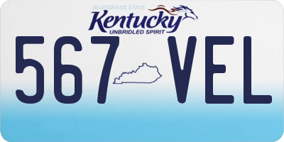 KY license plate 567VEL