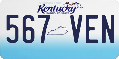 KY license plate 567VEN