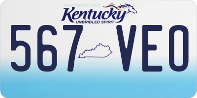KY license plate 567VEO