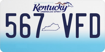 KY license plate 567VFD