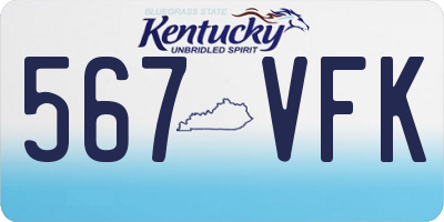 KY license plate 567VFK