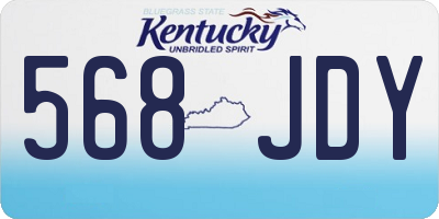 KY license plate 568JDY