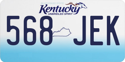 KY license plate 568JEK