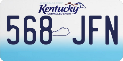KY license plate 568JFN