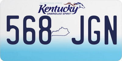 KY license plate 568JGN