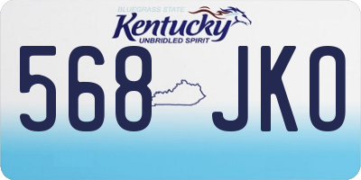KY license plate 568JKO