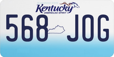 KY license plate 568JOG
