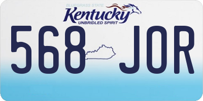 KY license plate 568JOR