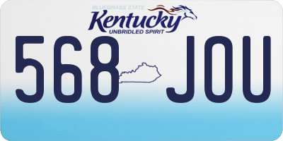 KY license plate 568JOU