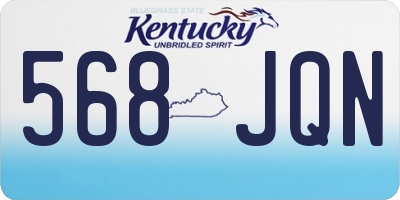 KY license plate 568JQN
