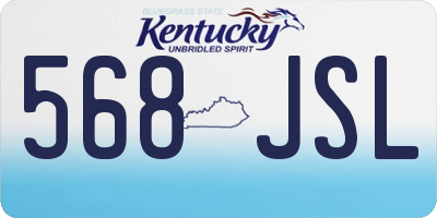 KY license plate 568JSL