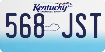KY license plate 568JST