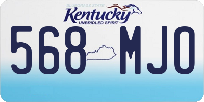 KY license plate 568MJO