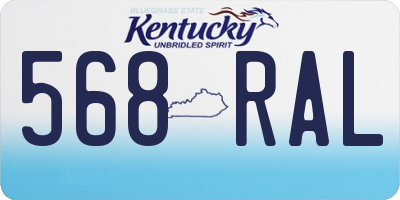 KY license plate 568RAL