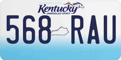 KY license plate 568RAU