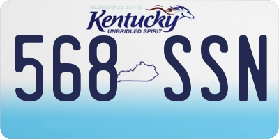 KY license plate 568SSN