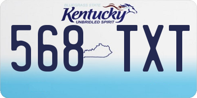 KY license plate 568TXT