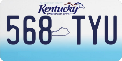 KY license plate 568TYU