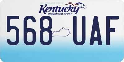 KY license plate 568UAF