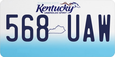 KY license plate 568UAW