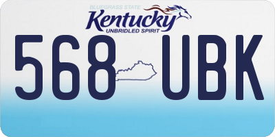 KY license plate 568UBK