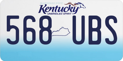 KY license plate 568UBS
