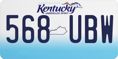KY license plate 568UBW