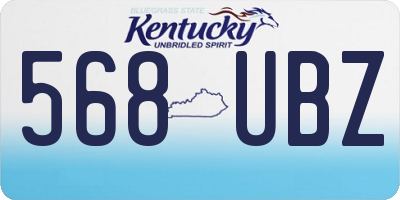 KY license plate 568UBZ
