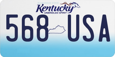 KY license plate 568USA