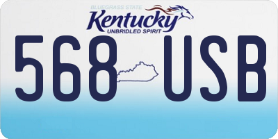 KY license plate 568USB