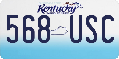 KY license plate 568USC