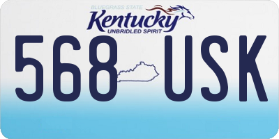 KY license plate 568USK