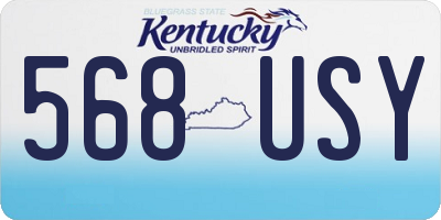 KY license plate 568USY