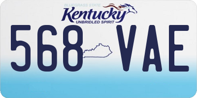 KY license plate 568VAE