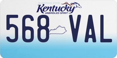 KY license plate 568VAL