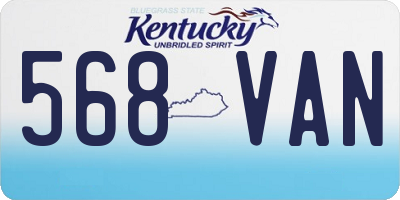 KY license plate 568VAN