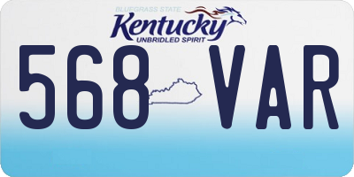 KY license plate 568VAR