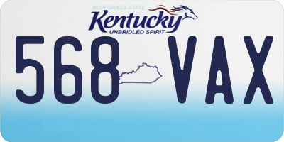 KY license plate 568VAX