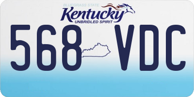 KY license plate 568VDC