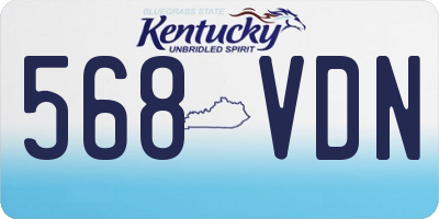 KY license plate 568VDN